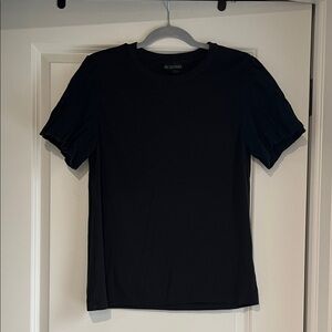 Black T-Shirt with Detailed Sleeve